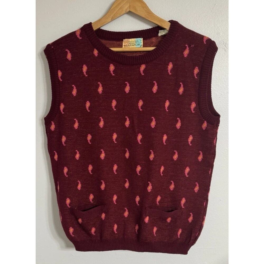 Lazarus Sweater Vest Women’s Large Made In Italy Vintage 90’S Retro Preppy